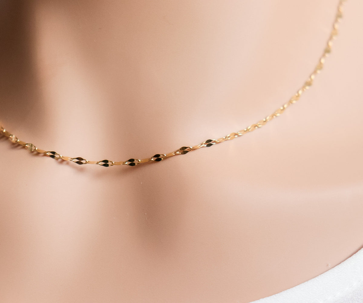 Flutter Chain Necklace I Lip Simple Chain | Double Layering Necklace I Stacking Necklace I Girlfriend Gift I Minimal Necklace| Lip Choker