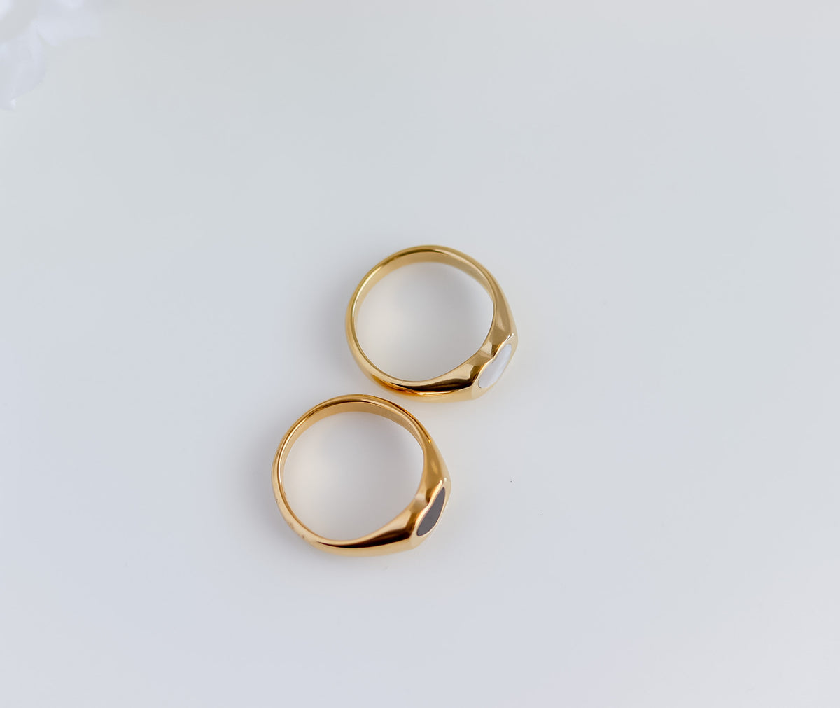Heart Onyx Ring | Pearl Band | Heart Ring | Statement Ring | Seashell Ring | Pearl Ring | Bridesmaid I Minimalist Ring | Ring For women