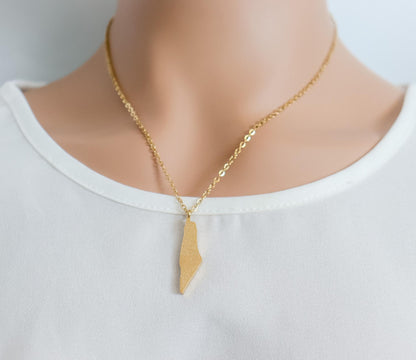 Palestine Necklace | Palestine Map Necklace with Arabic Calligraphy | Country Pride Necklace | Eid Gift