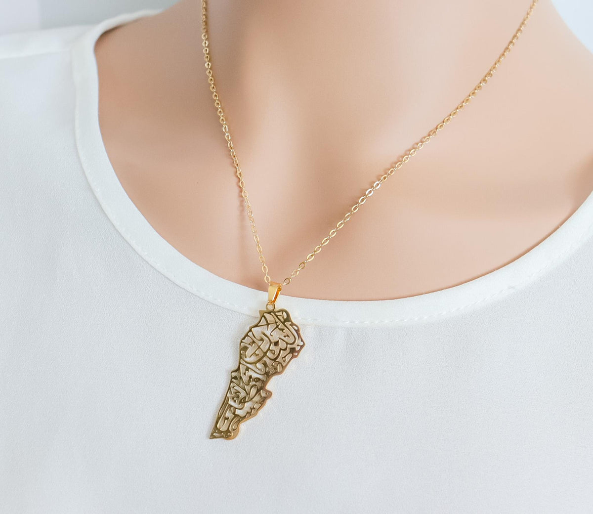 Lebanon Necklace | Lebanon Map Necklace | Libanan Necklace | Country Pride Necklace | Christmas gift | Lebanon Country Map