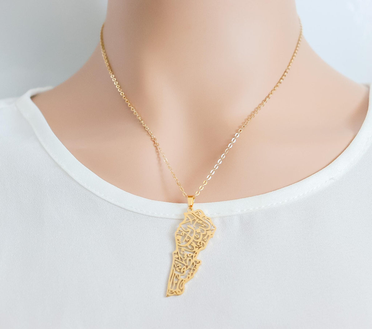 Lebanon Necklace | Lebanon Map Necklace | Libanan Necklace | Country Pride Necklace | Christmas gift | Lebanon Country Map