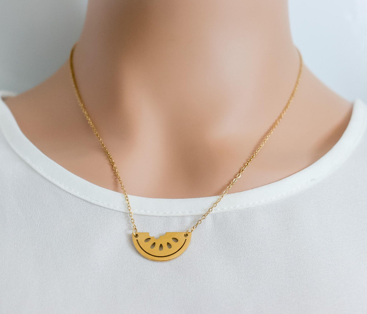 Watermelon Necklace | Watermelon Charm | Fruit Necklace | Palestine Necklace | Minimalist Necklace