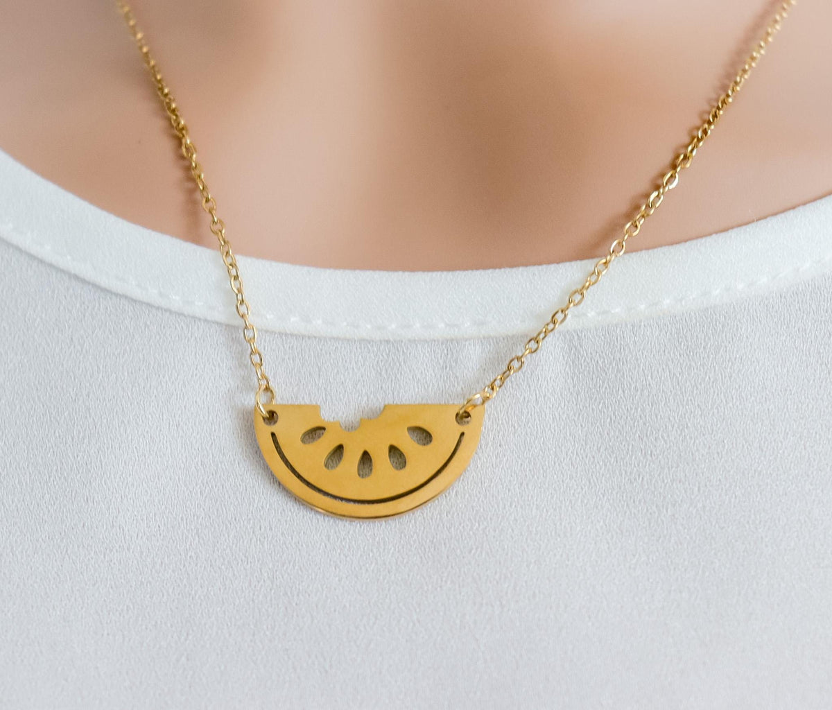 Watermelon Necklace | Watermelon Charm | Fruit Necklace | Palestine Necklace | Minimalist Necklace