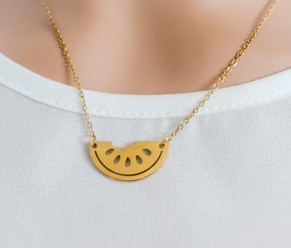 Watermelon Necklace | Watermelon Charm | Fruit Necklace | Palestine Necklace | Minimalist Necklace
