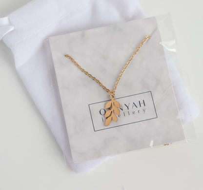 Leaf Necklace | Olive Branch Pendant | Delicate Layering | Leaf Pendant | Minimalist Wedding Jewelry | Bridal Shower Gift