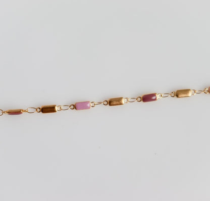 Pink Tennis Bracelet | Gemstone Bracelet | Gothic Jewelry | Girlfriend Gift | Minimal Bracelet | Christmas Gift | Cubic Zirconia Bracelet
