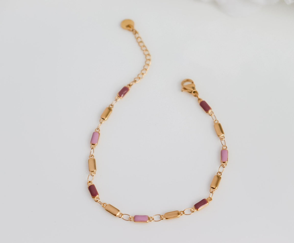 Pink Tennis Bracelet | Gemstone Bracelet | Gothic Jewelry | Girlfriend Gift | Minimal Bracelet | Christmas Gift | Cubic Zirconia Bracelet