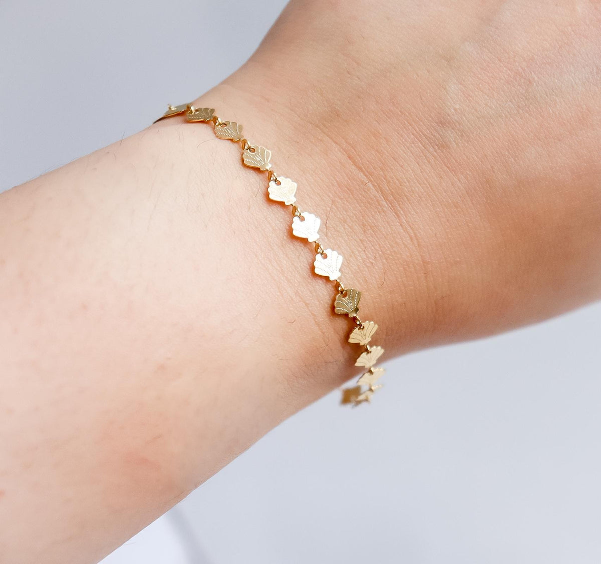 Sea Shell Bracelet I Sea Shell Link Bracelet | Gold Bracelet | Gifts for Her | Sunshine Bracelet | Handmade Bracelet I Christmas Gift