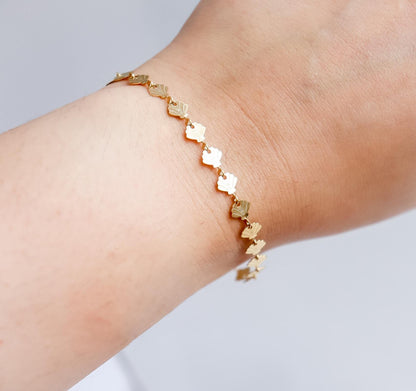 Sea Shell Bracelet I Sea Shell Link Bracelet | Gold Bracelet | Gifts for Her | Sunshine Bracelet | Handmade Bracelet I Christmas Gift