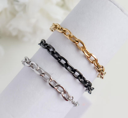 Cable Chain Bracelet | Double Layering Bracelet | Stacking Bracelet | Unisex Bracelet | Minimal Bracelet | Bridesmaid Gift | Christmas Gift
