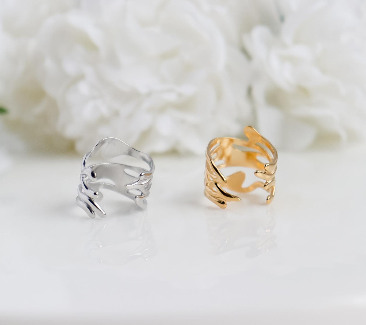 Chunky Wavy Ring | Resizable Simple Ring | Twisted Ring | Boho Ring | Bridesmaid Gifts I Gold Minimalist Ring for Stacking I Ring For women
