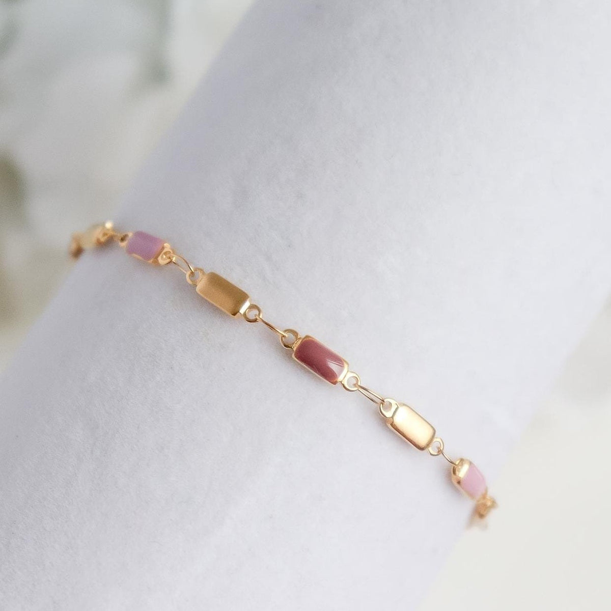 Pink Tennis Bracelet | Gemstone Bracelet | Gothic Jewelry | Girlfriend Gift | Minimal Bracelet | Christmas Gift | Cubic Zirconia Bracelet