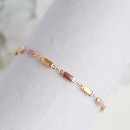 Pink Tennis Bracelet | Gemstone Bracelet | Gothic Jewelry | Girlfriend Gift | Minimal Bracelet | Christmas Gift | Cubic Zirconia Bracelet