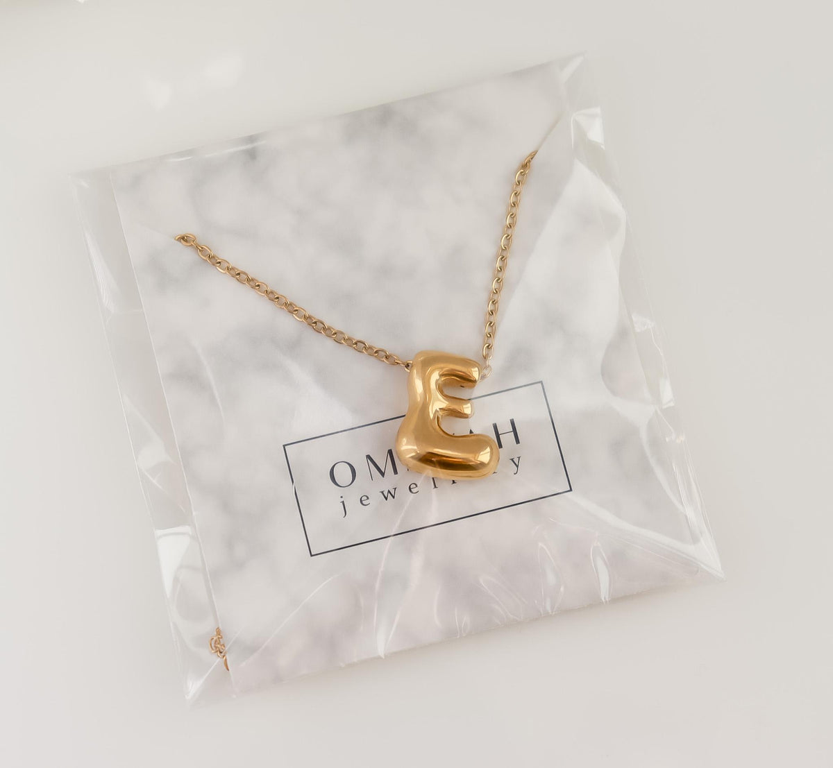 Bubble Letter Necklace | Bubble Initial Letter | Alphabet Letter Pendant | Balloon Letter Custom Jewelry | Name Initial Necklace