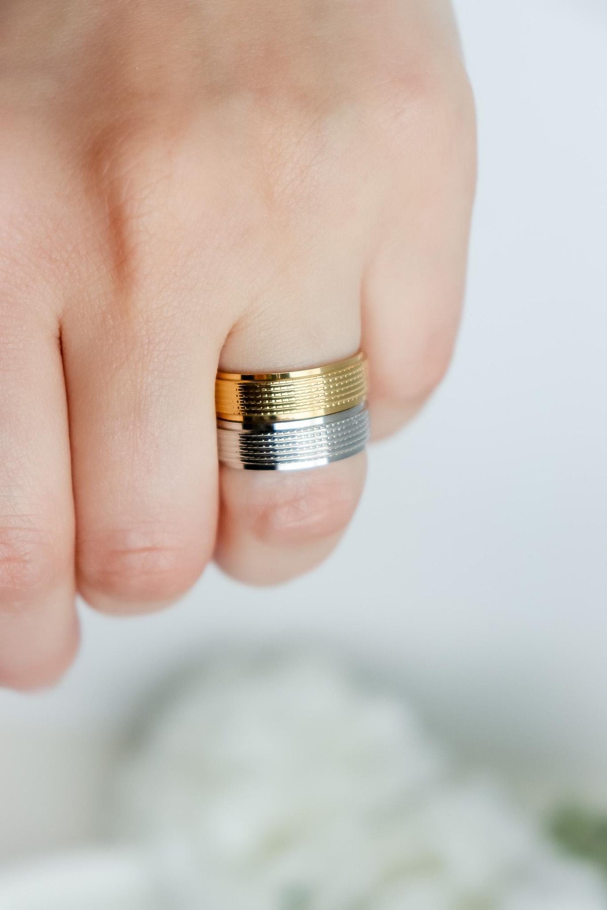 Lined Ring | Gold Ring | Unisex ring | Ring For Women | Christmas Gift | Stargazer Ring | Textured Ring | Simple Ring