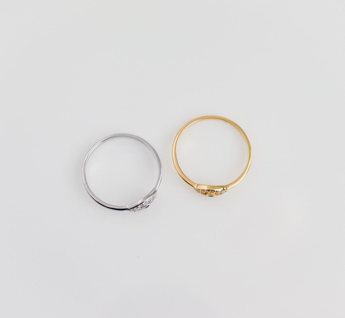 Evil Eye Ring | Sterling Silver Ring | Studded Evil Eye Ring | Crystal Evil Eye | Protective Ring | Minimalist Ring | Bridal Shower