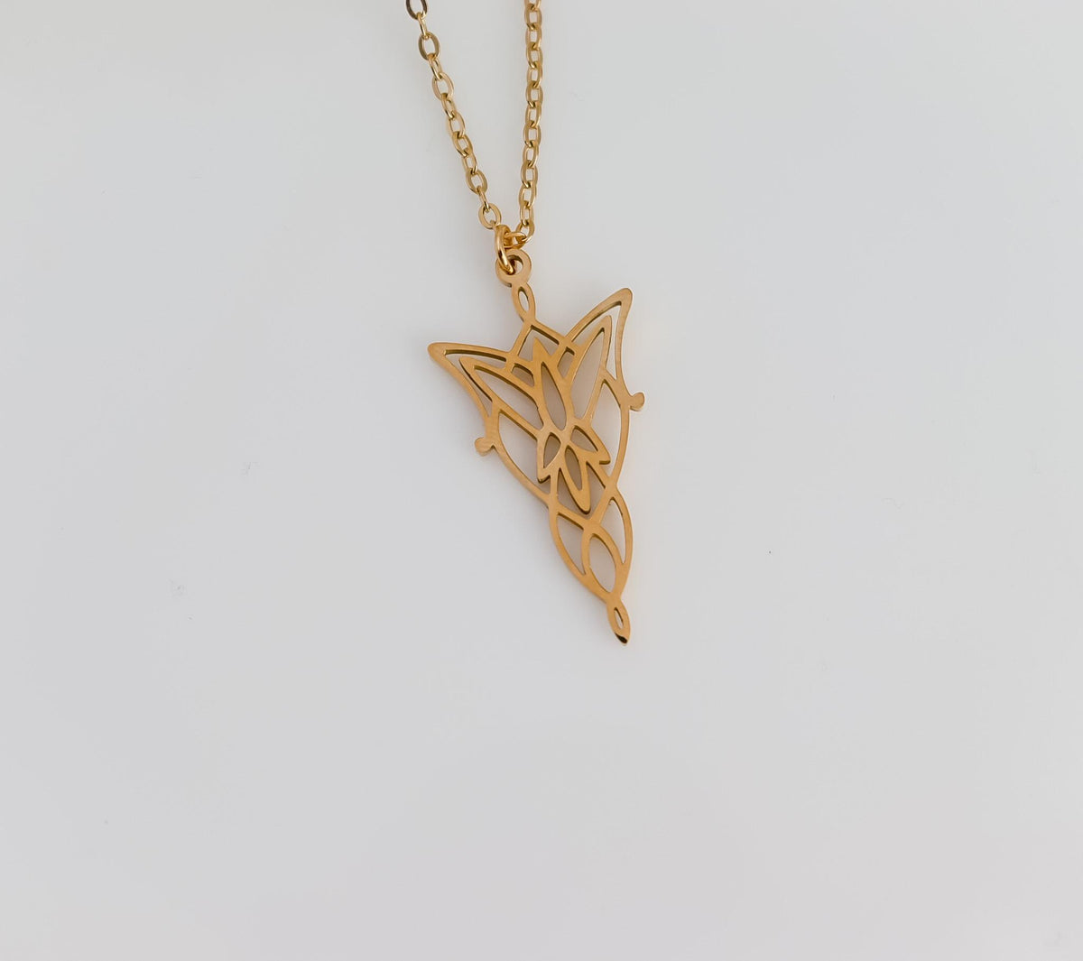 Arwen Eflique Evenstar Lotr Minimalist Necklace | Fair Tale Princess Pendant with Thiny Chain | Gift For Elvis Queen Lover Jewelry