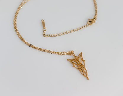 Arwen Eflique Evenstar Lotr Minimalist Necklace | Fair Tale Princess Pendant with Thiny Chain | Gift For Elvis Queen Lover Jewelry