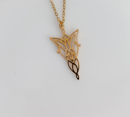Arwen Eflique Evenstar Lotr Minimalist Necklace | Fair Tale Princess Pendant with Thiny Chain | Gift For Elvis Queen Lover Jewelry