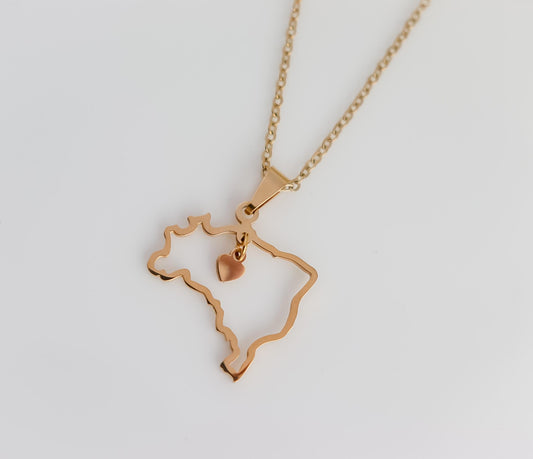 Brazil Necklace | Brazil Map Necklace | Country Pride Necklace I Minimalist Jewelry I Brasil Necklace I Brazil Country Map | Brasil Pendant