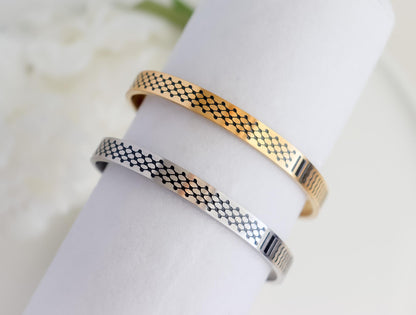 keffiyeh Bangel | Palestine Cuff | Palestine Scarf Cuff | Palestine Map Bangel with Keffiyeh | Country Pride Jewelry | Eid Gift