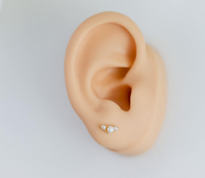 Cubic Zirconia Stud Earrings In White, Amethyst, Pink, Garnet | Stud With Gem Stone in Gold | Crystal Earring | Earring For Her