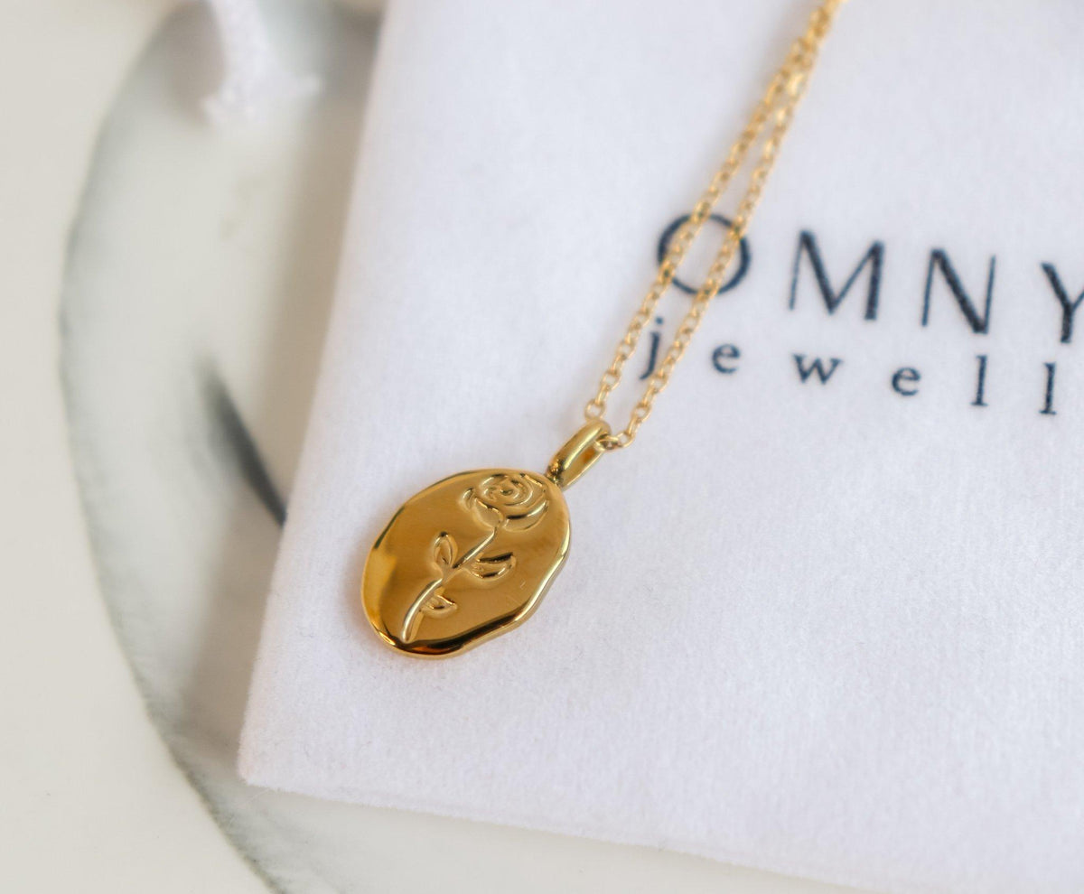 Irregular Oval Rose Necklace