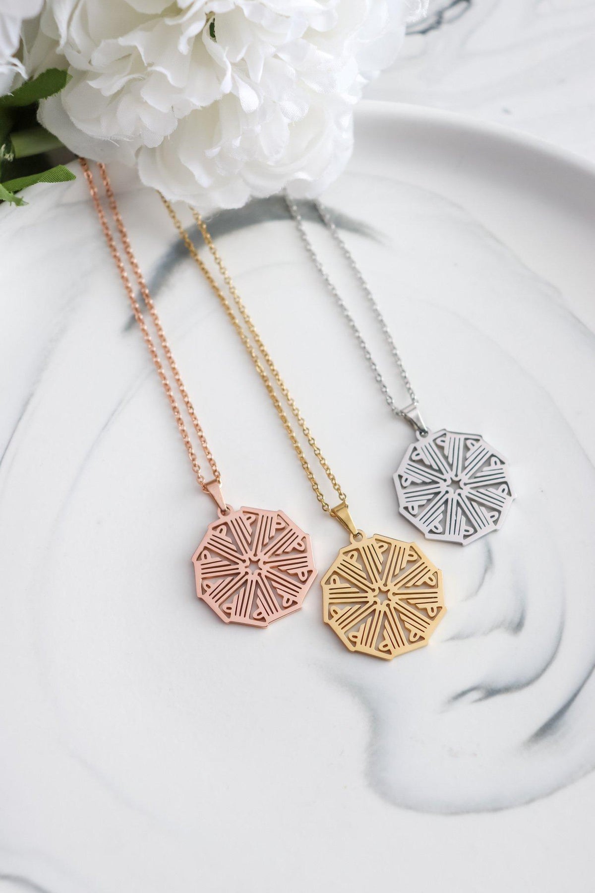 ALLAH Calligraphy Geometric Necklace