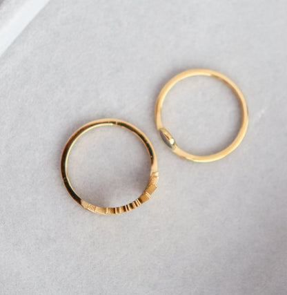 Gold Sun Ring Set
