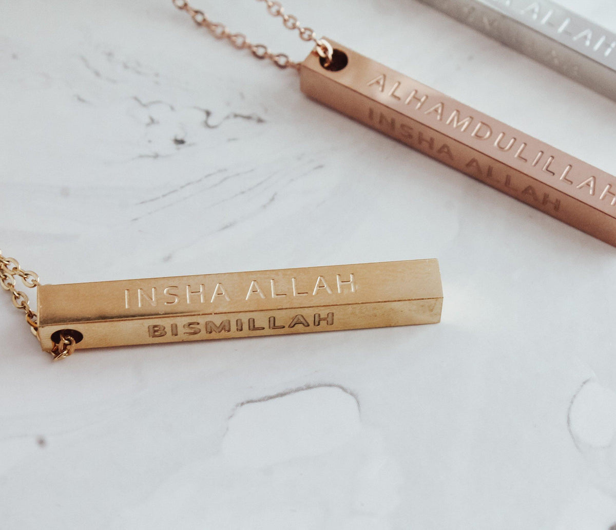 4 Reminders 3D Bar Necklace