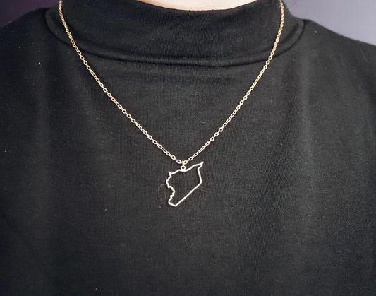 Syria Outline Country Map Necklace
