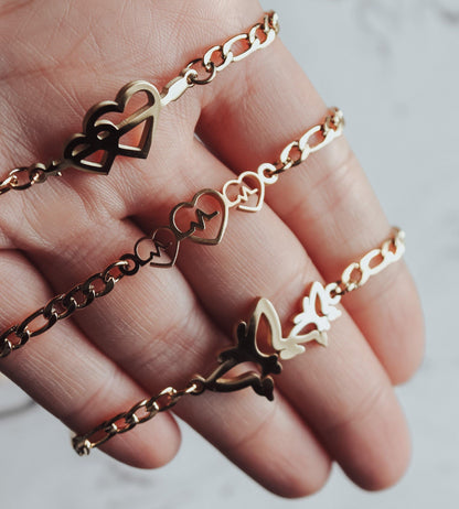 Two Hearts and Arrow Bracelet