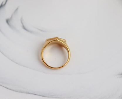 Heart Sunburst Signet Ring