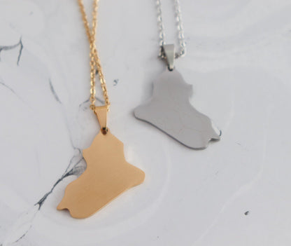 Iraq Map Necklace