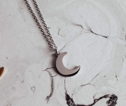 Mini Solid Crescent Moon Necklace