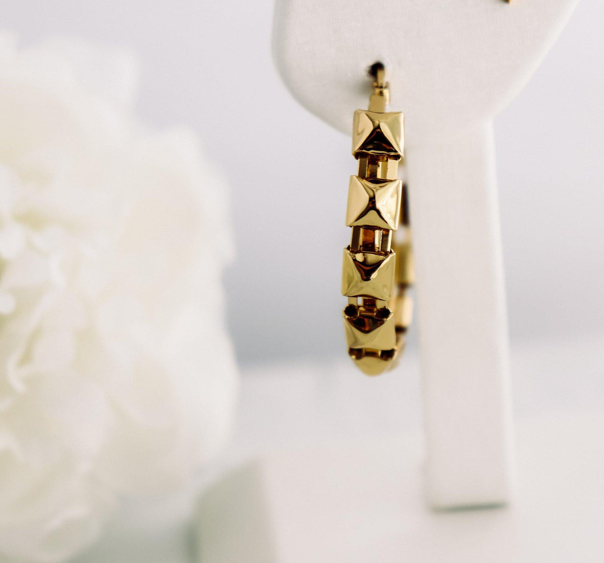 Square Studs Hoop Earrings