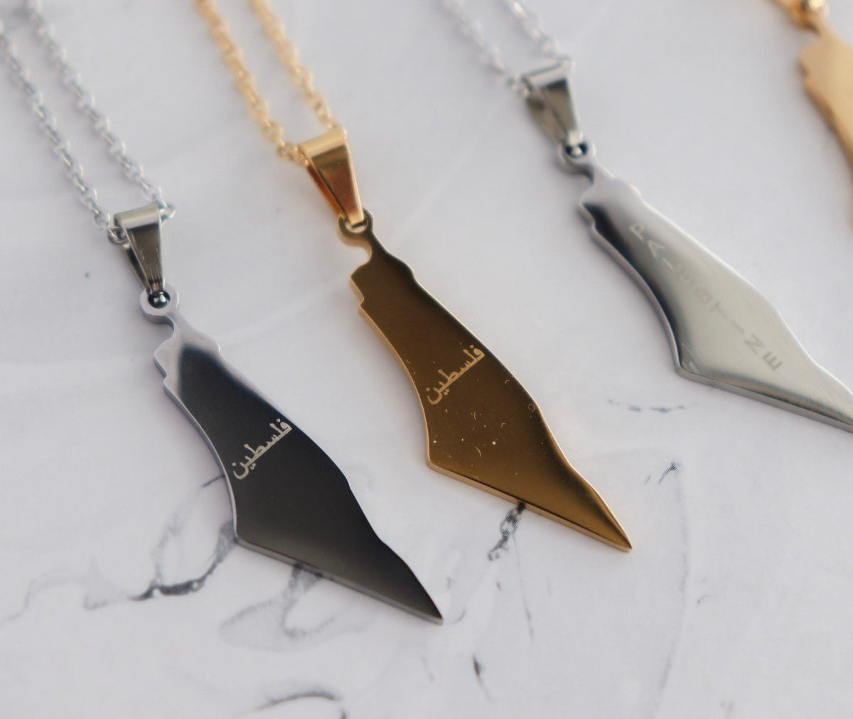 Palestine Map Necklace