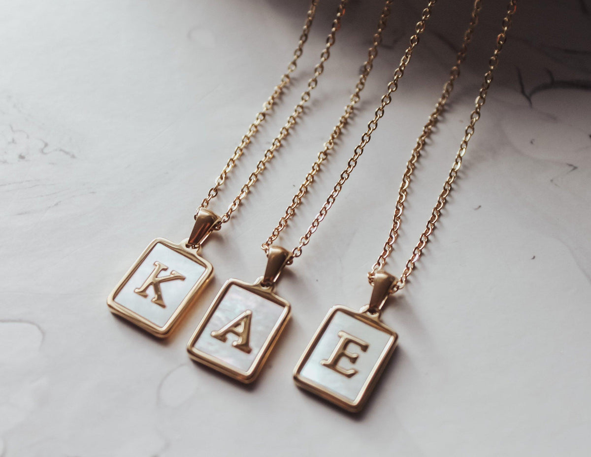 Pearl Initial Letter Necklace