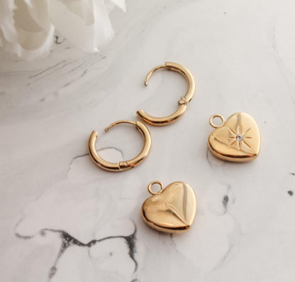 2 in 1 Hoop-Sun Heart Earrings