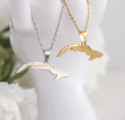 Cuba Map Necklace