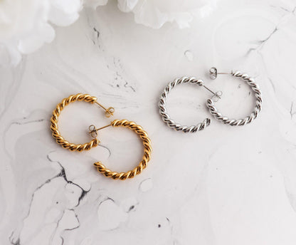 Thick Twist Hoop Earring