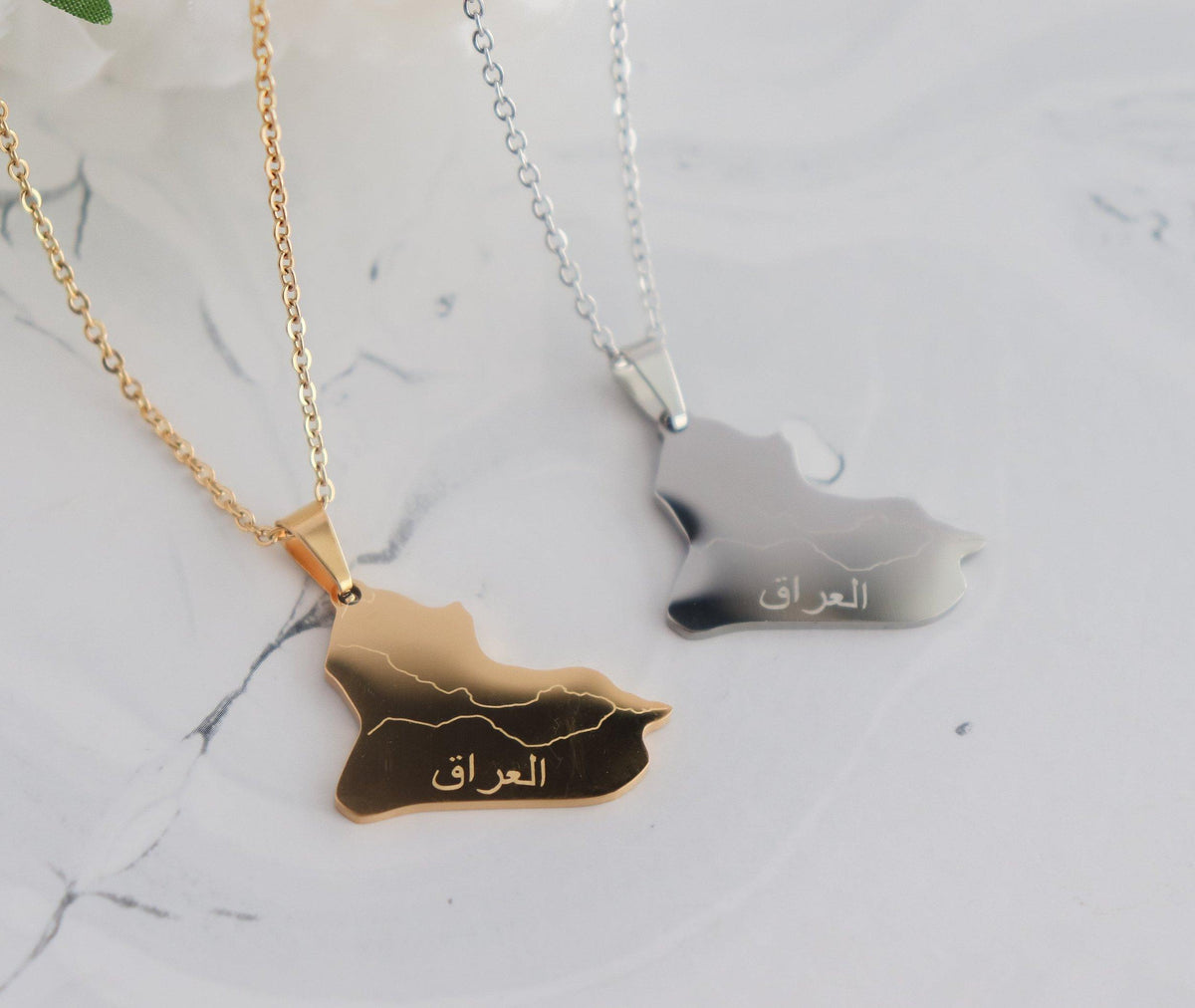 Iraq Map Necklace
