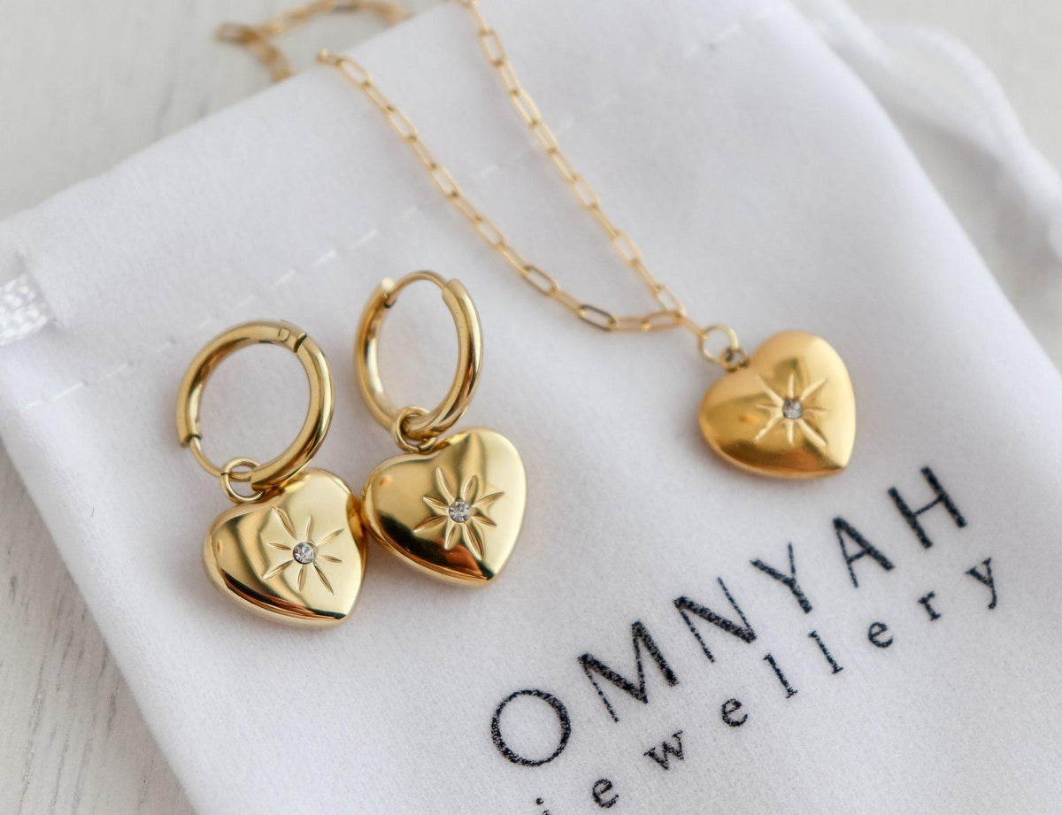 2 in 1 Hoop-Sun Heart Earrings