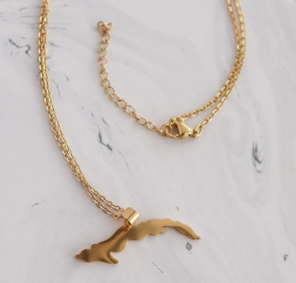 Cuba Map Necklace