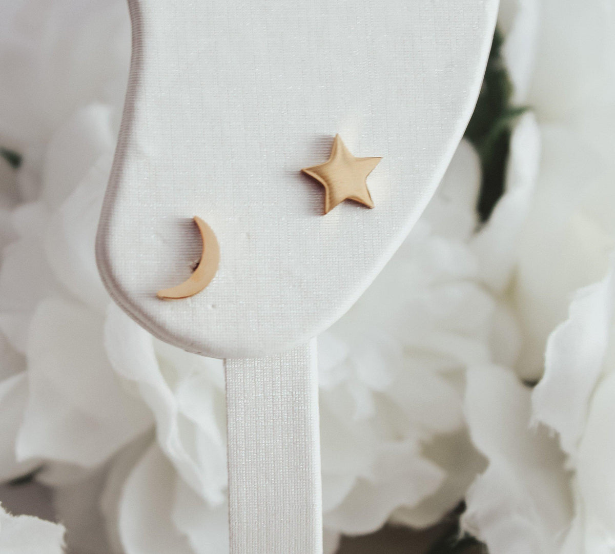 Star & Crescent Moon Stud Earrings