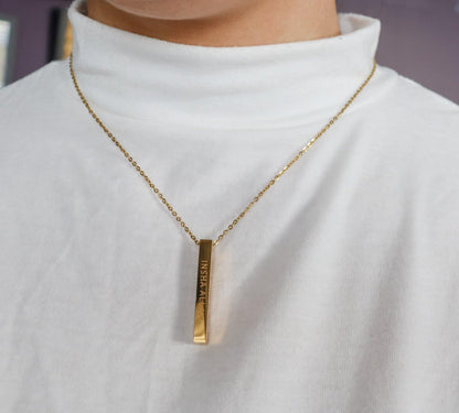 4 Reminders 3D Bar Necklace