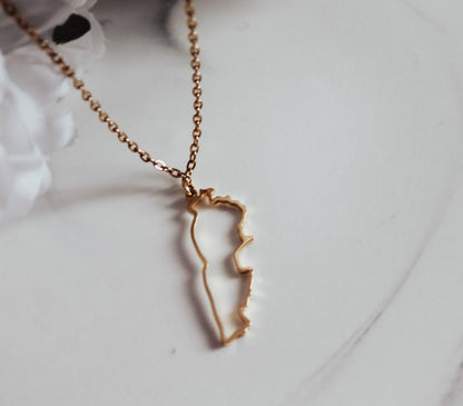 Lebanon Outline Map Necklace