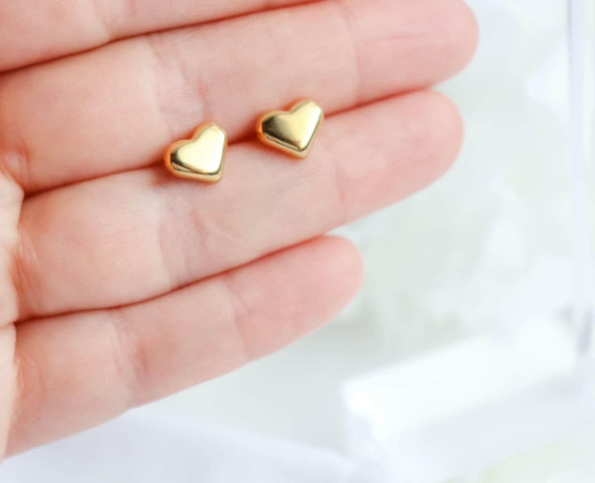 Bubble Heart Stud Earrings
