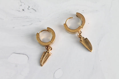 Feather & Hoop Earring