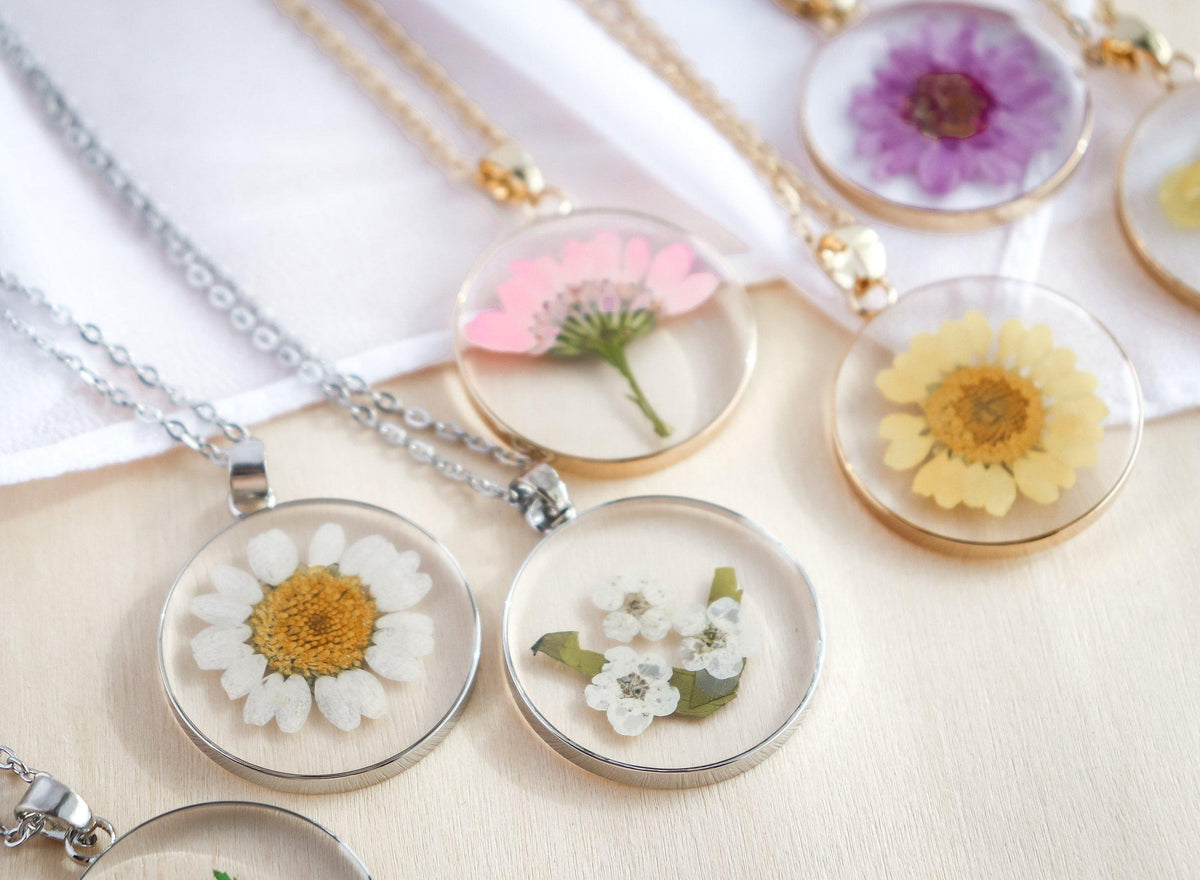 Pressed Birth Month Flower Necklace